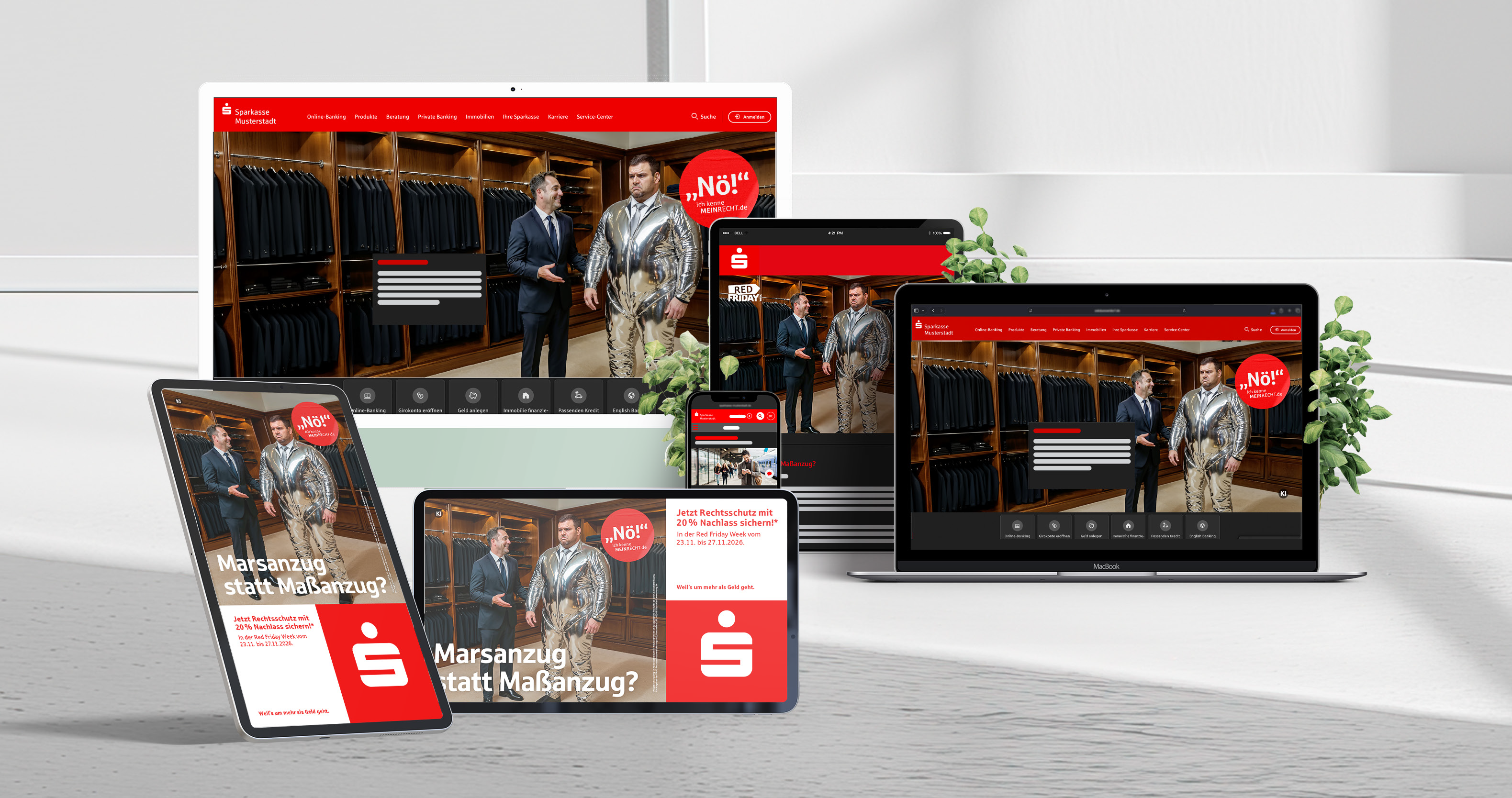 Responsive Kampagnenwebsite auf verschiedenen Endgeräten